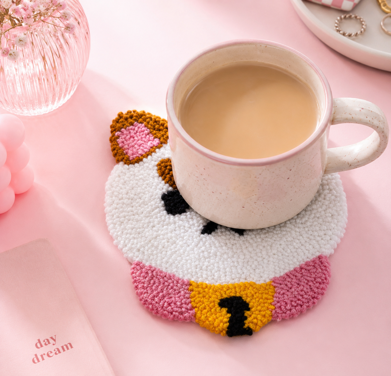 Fan-Made Puppycat Punch Needle Coaster