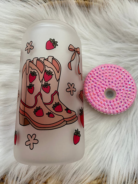 Cowgirl Coquette Glass Cup