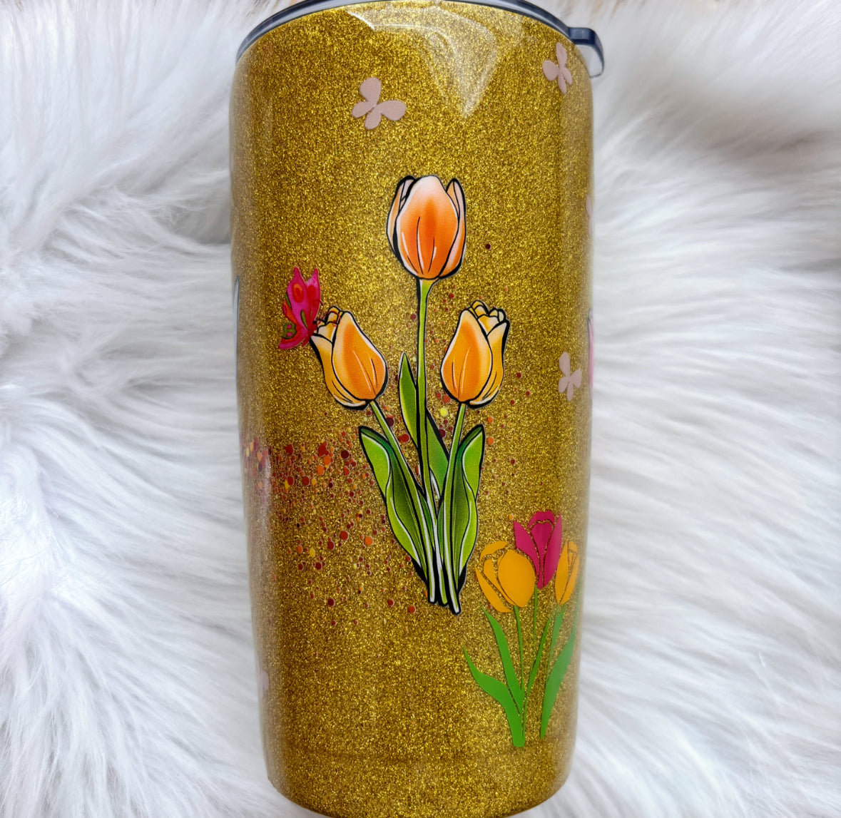Tinker Fairy Epoxy Tumbler with matching coaster