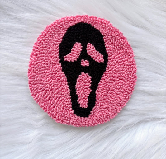 Ghostface punchNeedle Coaster