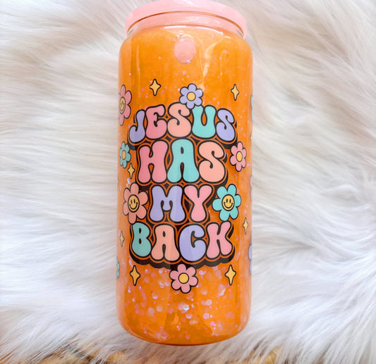 CLEARANCE Jesus - Christian Snowglobe Glass can 15oz
