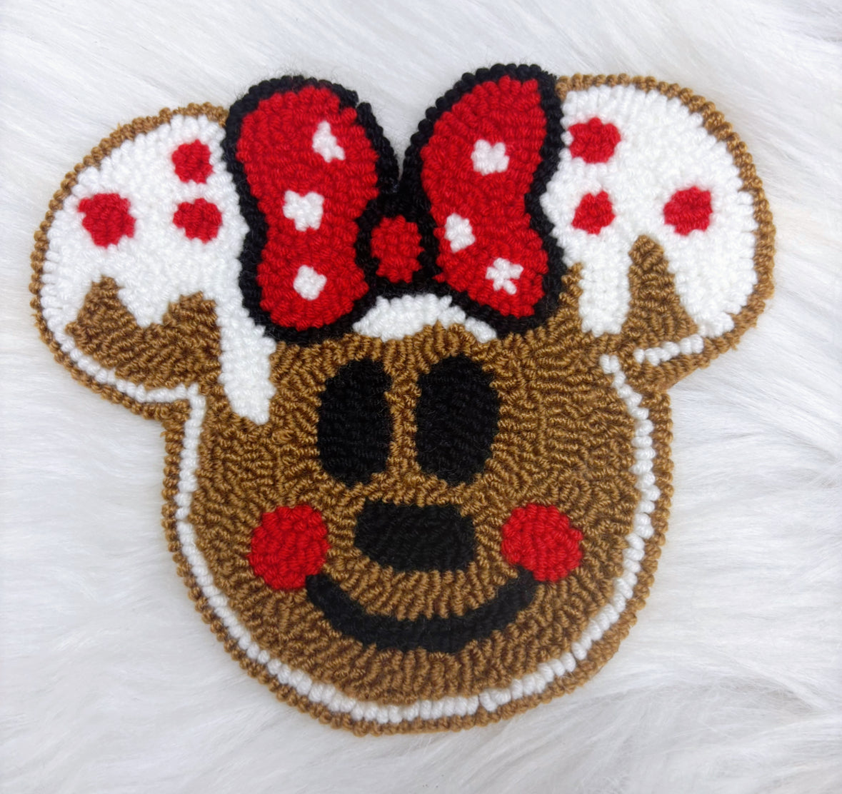 Gingerbread Mouse - Punch Needle Coasters (NOT a set)