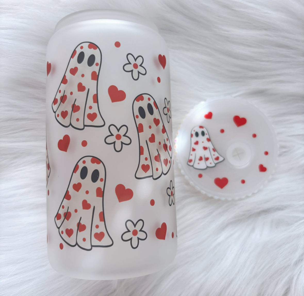 Ghosts - red hearts