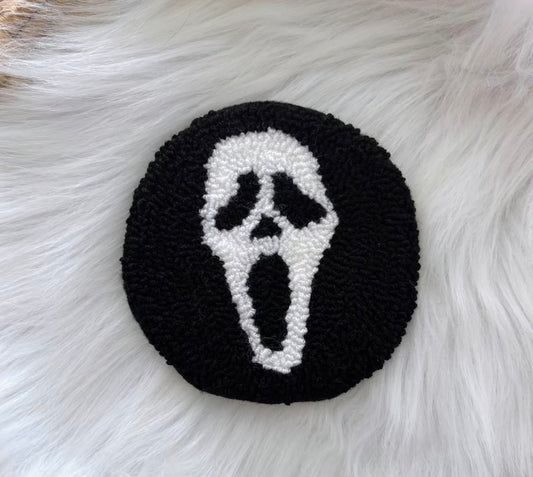 Ghostface punchNeedle Coaster