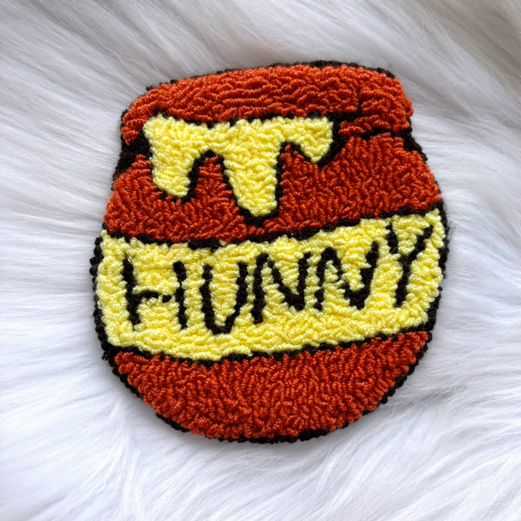 Hunny Pot punch needle coaster