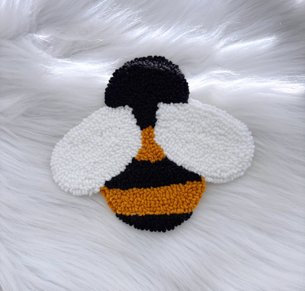 Bee Punch Needle Coaster