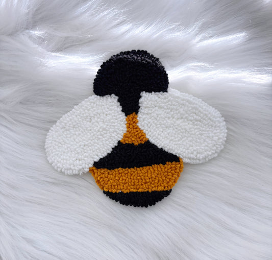 Bee Punch Needle Coaster