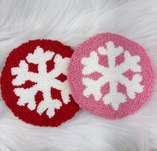 Snowflake Punch Needle Coaster (Not a set)