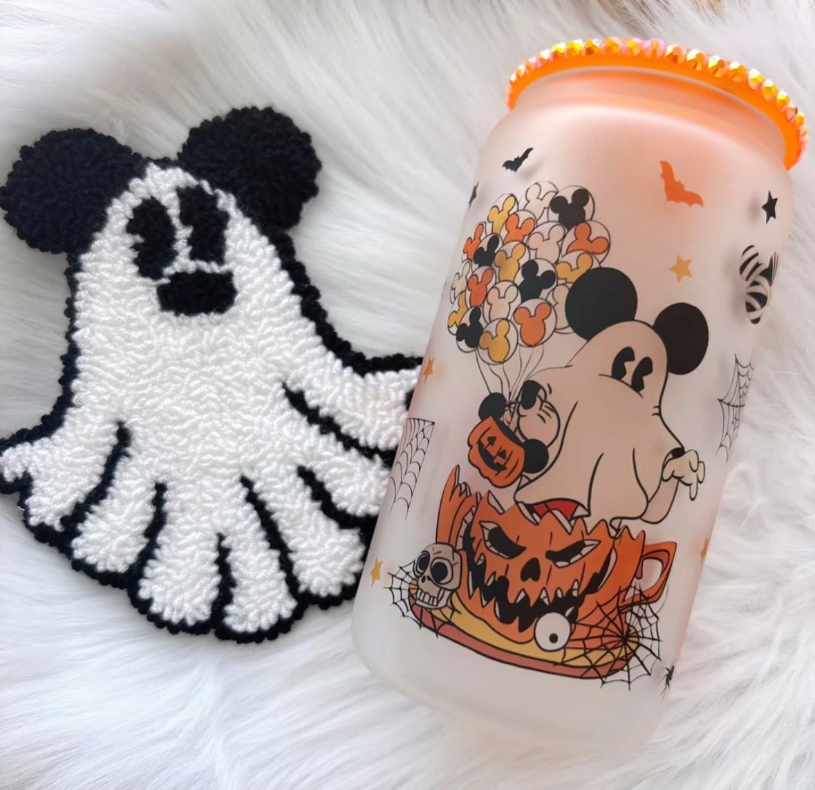 Mouse Ghost Punch Needle Coaster (Cup sold Separately)
