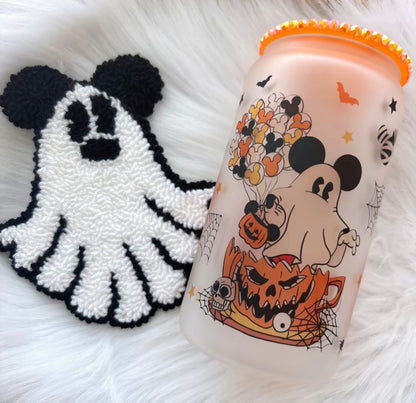 Mouse Ghost Punch Needle Coaster (Cup sold Separately)