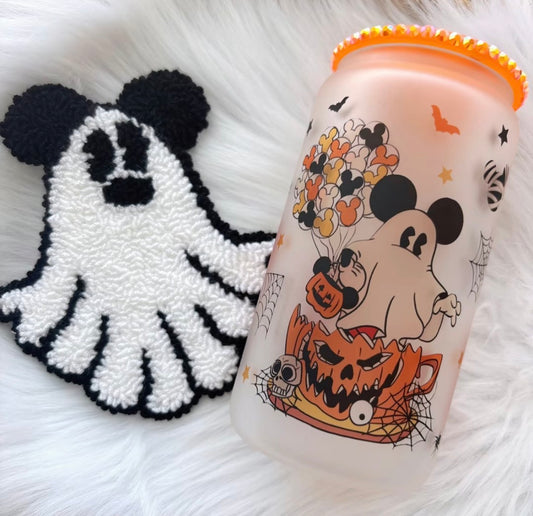 Mouse Ghost Punch Needle Coaster (Cup sold Separately)