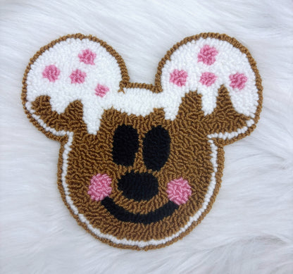 Gingerbread Mouse - Punch Needle Coasters (NOT a set)