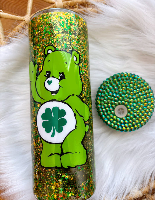 CLEARANCE Bear 20oz Skinny Snowglobe Glass Can