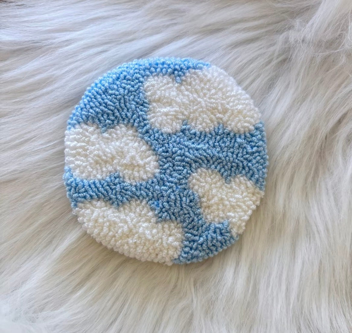 Cloud Punch Needle Coaster