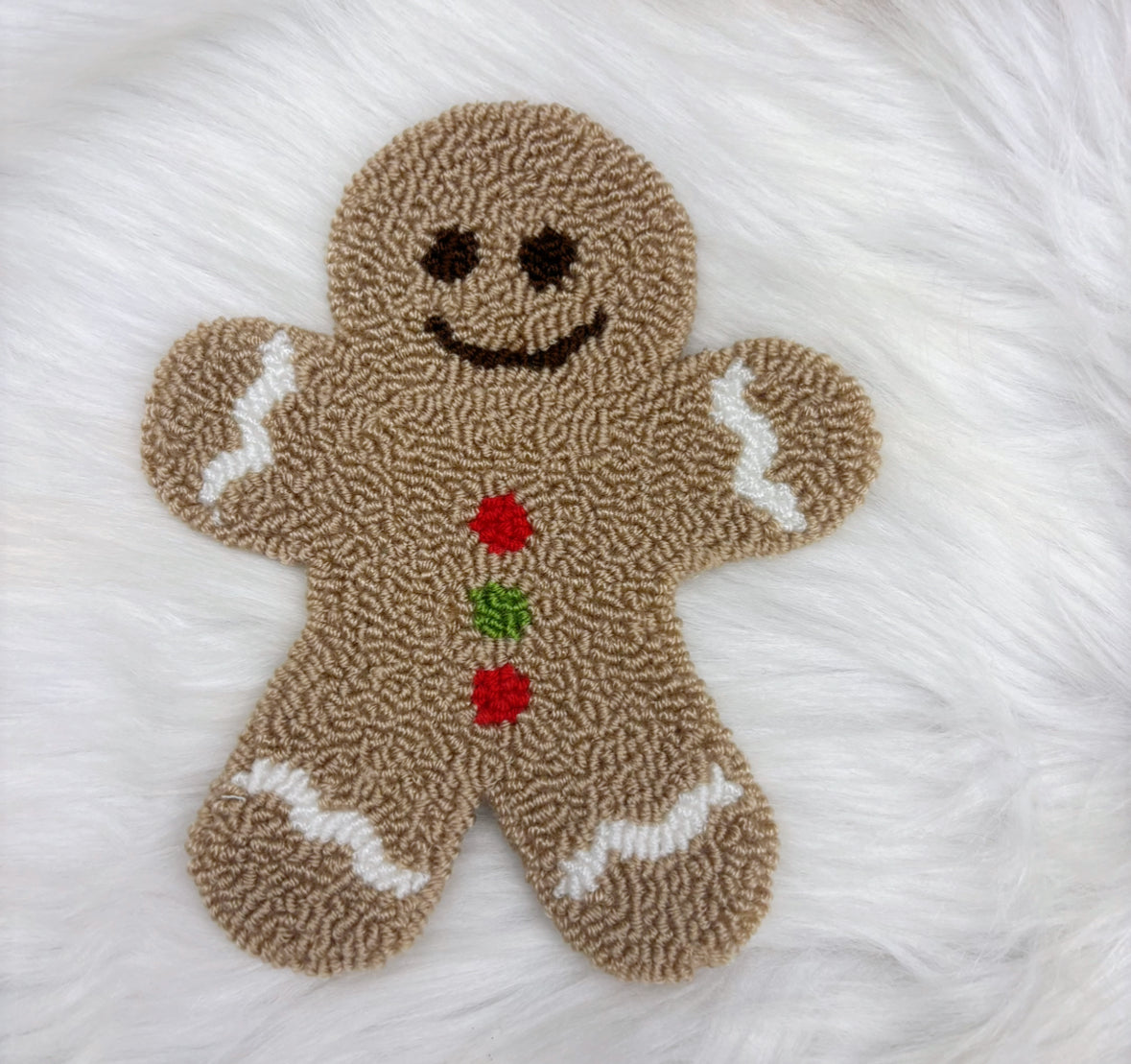 Gingerbread Man and House Punch Needle Coaster (NOT a set)