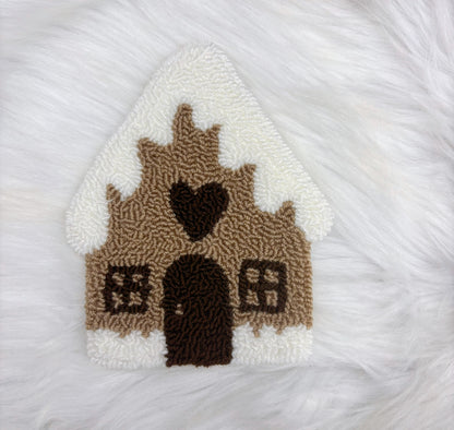 Gingerbread Man and House Punch Needle Coaster (NOT a set)