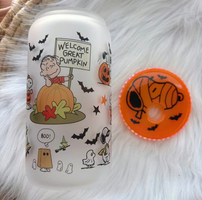 Great Pumpkin Glass Cup 16oz