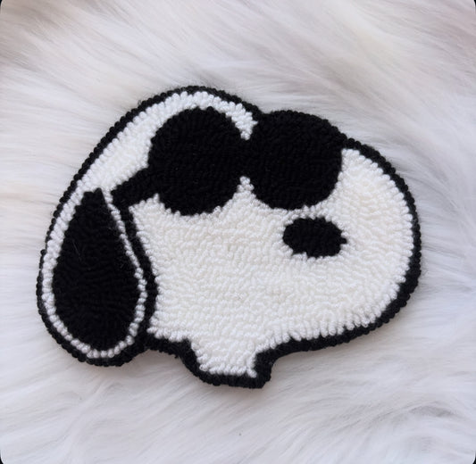 Snoopy - Cool Punch Needle Mug Rug - Coaster