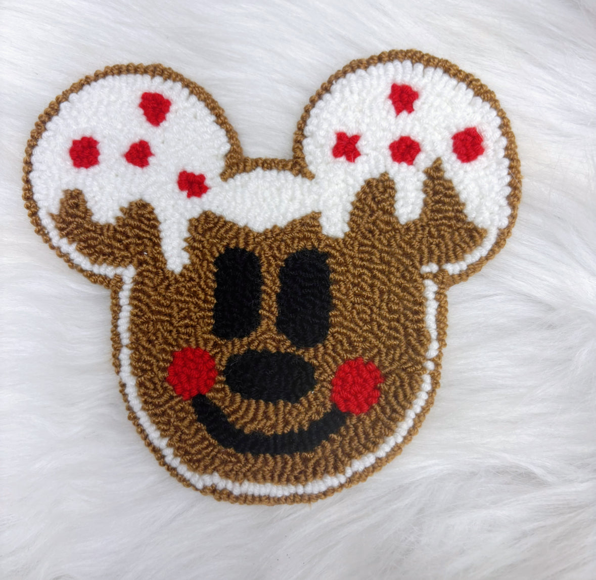 Gingerbread Mouse - Punch Needle Coasters (NOT a set)
