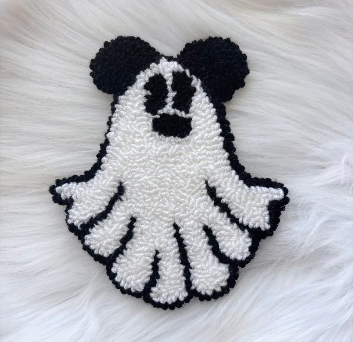 Mouse Ghost Punch Needle Coaster (Cup sold Separately)