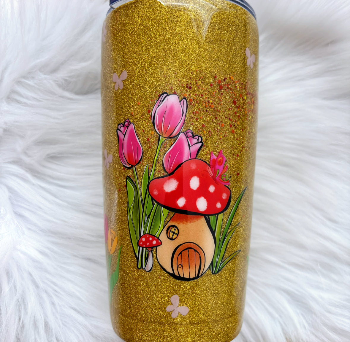 Tinker Fairy Epoxy Tumbler with matching coaster